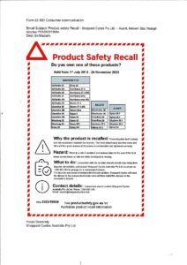 PRODUCT SAFETY RECALL! -